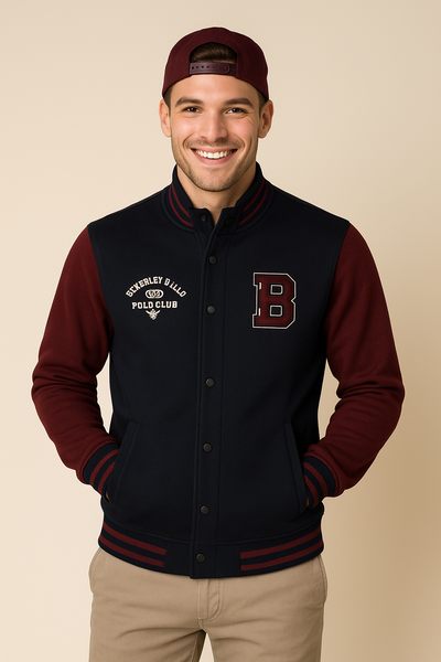 FELPA UOMO BEVERLY HILLS POLO CLUB FELPATA COLLEGE BOTTONI TASCHE ART. F447172
