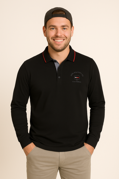 POLO UOMO BEVERLY HILLS POLO CLUB MANICA LUNGA POLSINI CALDO COTONE ART. P427094