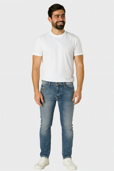 JEANS DENIM RAGAZZO UOMO SLIM VITA REGOLARE BOTTONE ZIP MARCA GAS ART.SAXA2208WK54