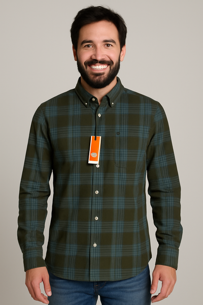 CAMICIA UOMO RAGAZZO SCOZZESE CALDO COTONE TIMBERLAND ART.TB06GMS