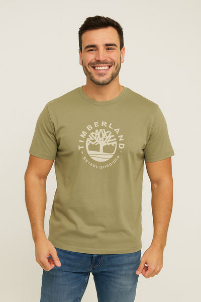 T-SHIRT UOMO GIROCOLLO MEZZA MANICA PURO COTONE LOGO MARCA TIMBERLAND ART. TB0A65XS