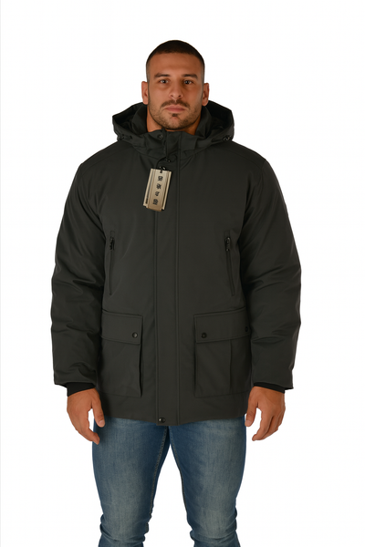 GIACCONE UOMO RAGAZZO IMBOTTITO CAPPUCCIO ZIP BOTTONI TASCHE MARCA SEA BARRIER ART. FILIPPO-02L