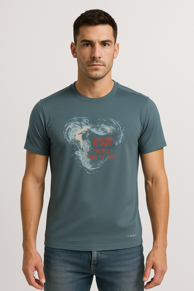 T-SHIRT TECNICA UOMO BRUGI MANICA CORTA GIROCOLLO STAMPA TRASPIRANTE ART. NA4J T61S 4F