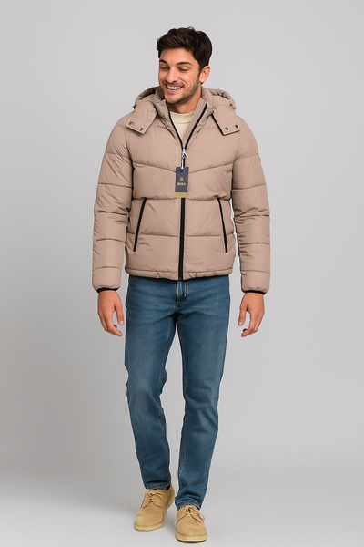 GIUBBETTO UOMO DATCH IMBOTTITO CAPPUCCIO ZIP TASCHE ART. DM9616