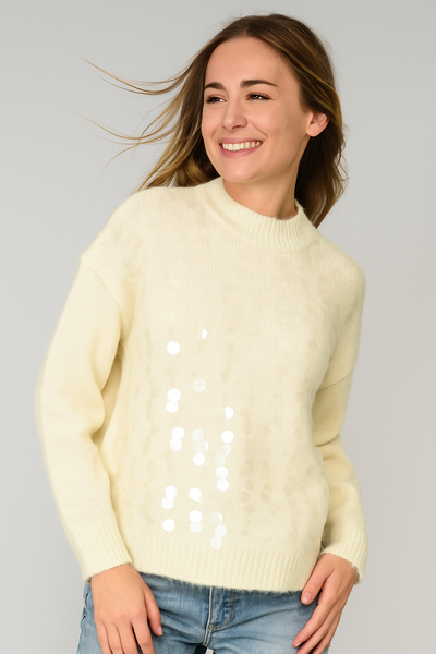 MAGLIONE DONNA MYASTREET AMPIO LUPETTO APPLICAZIONI ART. AL25178-90