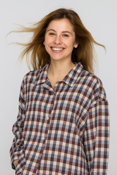 CAMICIA DONNA MYASTREET FLANELLA SCOZZESE AMPIA ART.AM892-90