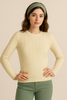 MAGLIONE DONNA VALERIE GIROCOLLO TRECCE LANA MERINO EXTRAFINE ART. 1144