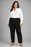 PANTALONI DONNA  OVER ELEGANTI ELASTICO RICAMO SPACCHETTO MARCA PERLA ART.MAGIH OVER