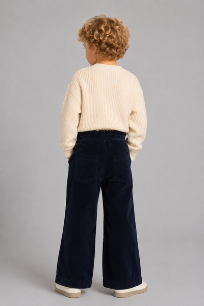PANTALONE BAMBINA ZIPPY VELLUTO PALAZZO TASCHE COTONE  ART. ZKGAP0401-26061