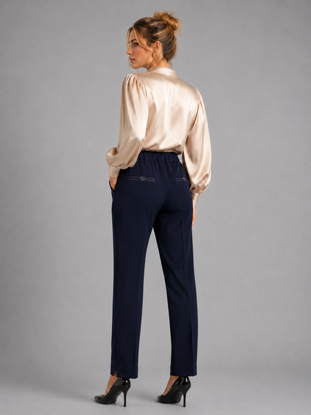 PANTALONE DONNA PERLA ELASTICO STRASS ELEGANTE ART. 26661