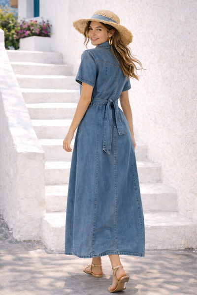 ABITO DONNA RAGAZZA JEANS BOTTONI CINTURA MARCA GRIFFAI ART. 5406