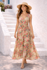 ABITO DONNA ELEGANTE LUNGO FODERATO FLOREALE LEGGERO MORBIDO MARCA  GRIFFAI ART. DGP3410