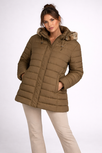 GIACCONE DONNA TALENTI TAGLIE OVER TRAPUNTATO CAPPUCCIO TASCHE ZIP BOTTONI ART. TB704