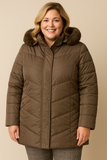 GIACCONE DONNA RAGAZZA TAGLIE OVER CAPPUCCIO BOTTONI ZIP IMBOTTITO MARCA HENRY LELLE ART. 71403