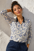 CAMICIA DONNA PERLA MANICA 3/4 POLSINI FANTASIA BOTTONI VISCOSA ART. 26248
