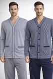 PIGIAMA UOMO RAGAZZO PURO COTONE APERTO FANTASIA ELEGANTE MARCA BIP BIP ART.1519