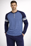 PIGIAMA UOMO RAGAZZO PUTO COTONE INSERTI CONTRASTO MARCA BIP BIP ART.1451
