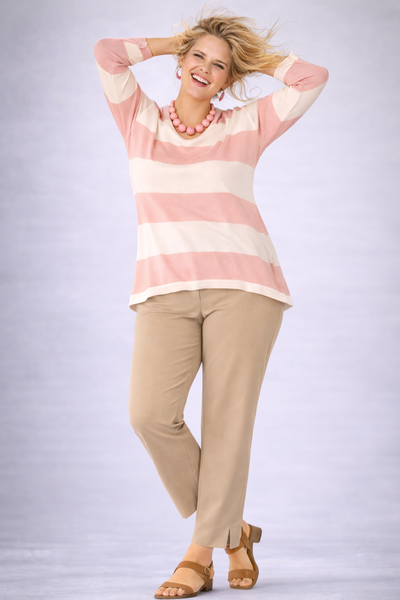 PANTALONE DONNA ELISA CASTELLI TAGLIE OVER ELASTICIZZATO GAMBA STRETTA ART. 18009