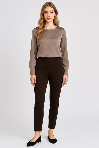 PANTALONI DONNA PERLA PUNTO MILANO ELASTICO SPACCHETTI ART. ILARIA