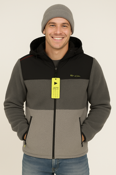PILE UOMO SCUOLA NAUTICA ITALIANA ORSETTO FULL ZIP CAPPUCCIO TASCHE ART. 159523