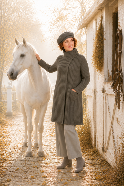 CAPPOTTO MAGLIA DONNA LAURA BIAGIOTTI LAVORATO COSTE BOTTONI ART. 3704