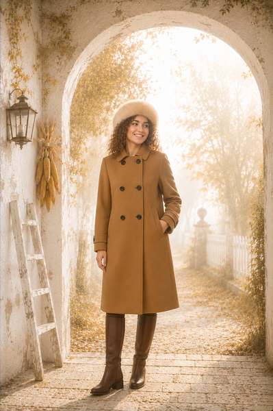 CAPPOTTO DONNA GRIFFAI LUNGO DOPPIO PETTO TASCHE ART. 6073