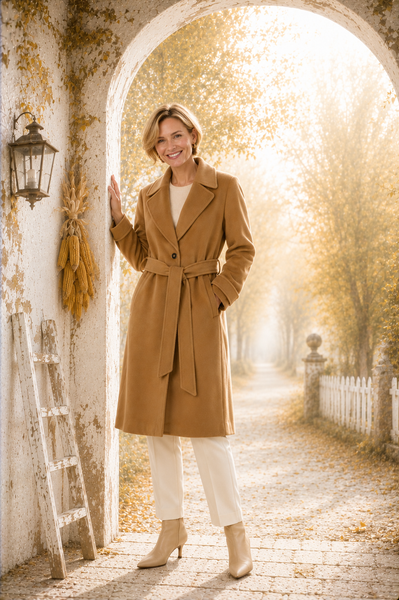 CAPPOTTO DONNA RAGAZZA UN PETTO CINTURA TASCHE MARCA EDAS ART. CAPIENTE