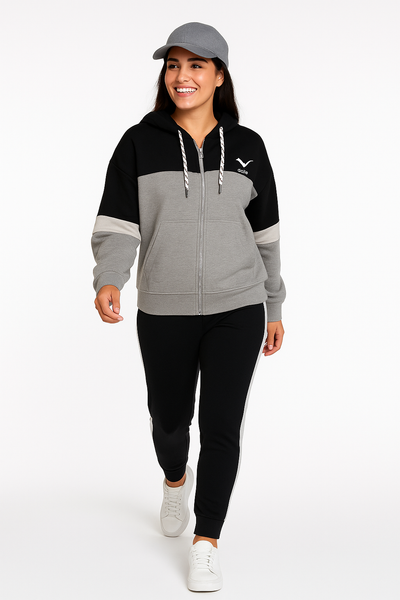 TUTA DONNA RAGAZZA SPORT COTONE FELPATO CAPPUCCIO ZIP MARCA GIVOVA ART.6421T0061