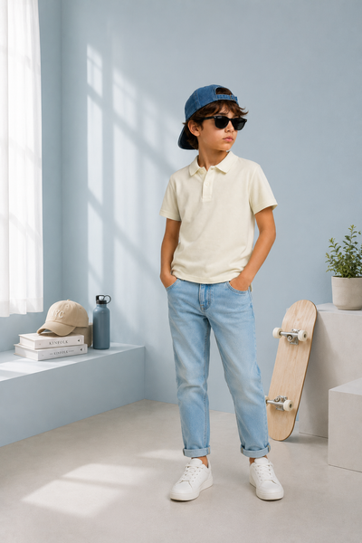 POLO RAGAZZO BAMBINO ZIPPY MANICHE CORTE COTONE ART. ZKBAP0301-26003