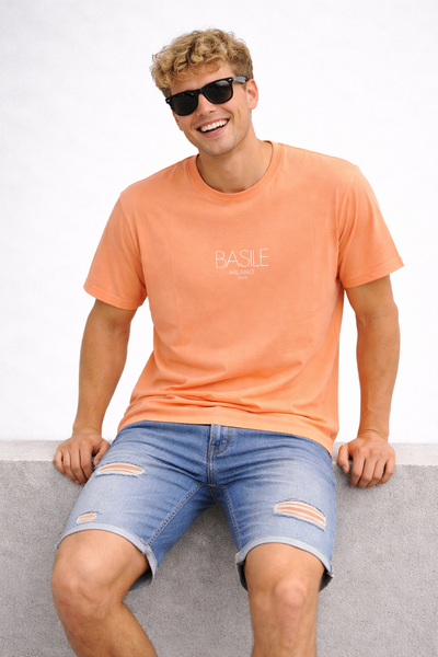 T-SHIRT UOMO BASILE JERSEY COTONE MANICA CORTA STAMPA ART. BE0280