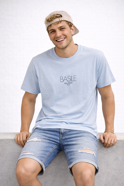 T-SHIRT UOMO BASILE JERSEY COTONE MANICA CORTA STAMPA ART. BE0280