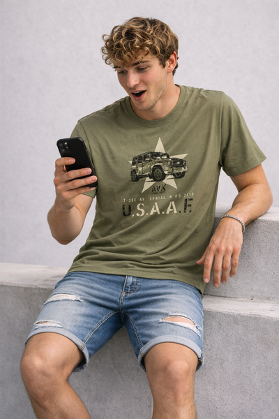 T-SHIRT UOMO AVIREX JERSEY COTONE MANICA CORTA  STAMPA ART. AX0696