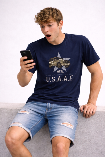 T-SHIRT UOMO AVIREX JERSEY COTONE MANICA CORTA  STAMPA ART. AX0696