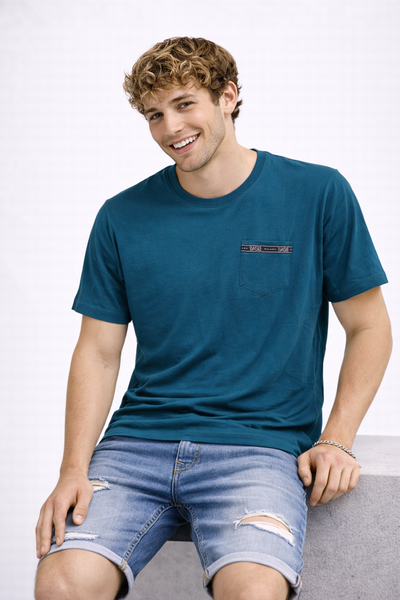 T-SHIRT UOMO BASILE MANICA CORTA TASCHINO JERSEY COTONE ART. BE0273