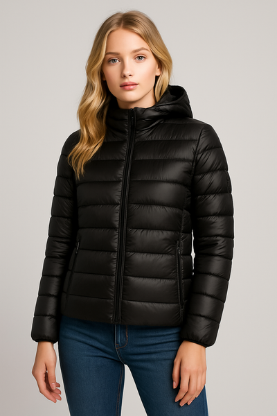 GIUBBETTO DONNA DATCH TRAPUNTATO CAPPUCCIO ZIP TASCHE ART. DW2285