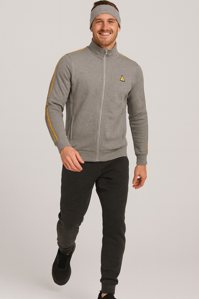 TUTA UOMO AKI FELPATA FULL ZIP TASCHE PANTALONI TASCHE POLSINI ART. 25505