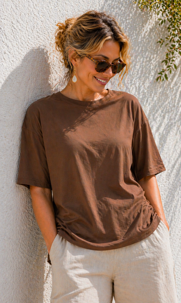 T-SHIRT DONNA GRIFFAI FILO DI SCOZZIA GIROCOLLO MEZZA MANICA OVER ART.7807
