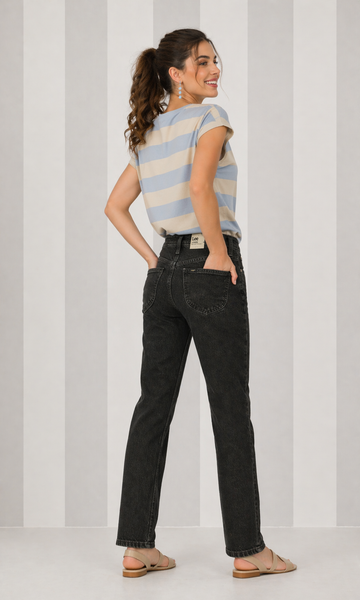 JEANS DONNA LEE ZIP BOTTONE TASCHE REGULAR STRAIGHT ART.112378894