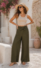 PANTALONE DONNA GRIFFAI ZIP BOTTONE ELASTICO PASSANTI TASCHE PALAZZO ART.7856