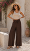 PANTALONE DONNA GRIFFAI ZIP BOTTONE ELASTICO PASSANTI TASCHE PALAZZO ART.7856
