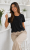 T-SHIRT DONNA GRIFFAI CORTA GIROCOLLO PERLE STRASS ONDE  COTONE ART. 7822