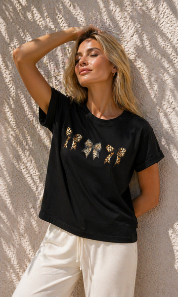 T-SHIRT DONNA GRIFFAI GIROCOLLO FIOCCHI STRASS COTONE ART. 7552