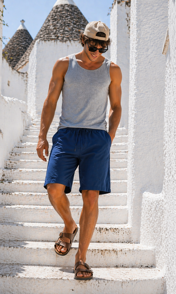 BERMUDA UOMO BASILE ELASTICO COULISSE TASCHE CHINOS COTONE  ART. BE0204