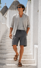 BERMUDA UOMO HENRY BARROWS CARGO ELASTICO COULISSE POPELINE COTONE ART. SB0200