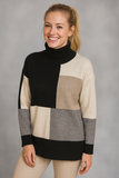 MAGLIONE DONNA DOLCEVITA QUADRI SPACCHI VISCOSA ART. 3083 MARCA GRIFFAI