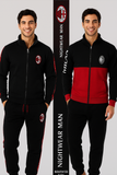 PIGIAMA TUTA FELPATO CALDO UOMO RAGAZZO POLSINI ZIP SQUADRA MILAN ART.MI14133