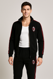 PIGIAMA TUTA FELPATO CALDO UOMO RAGAZZO POLSINI ZIP SQUADRA MILAN ART.MI14133