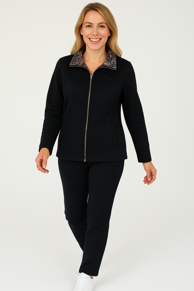 TUTA DONNA F.LLI CAMPAGNOLO PANTALONE FELPA ZIP TASCHE ELASTICO FELPATA ART. 8Q76544