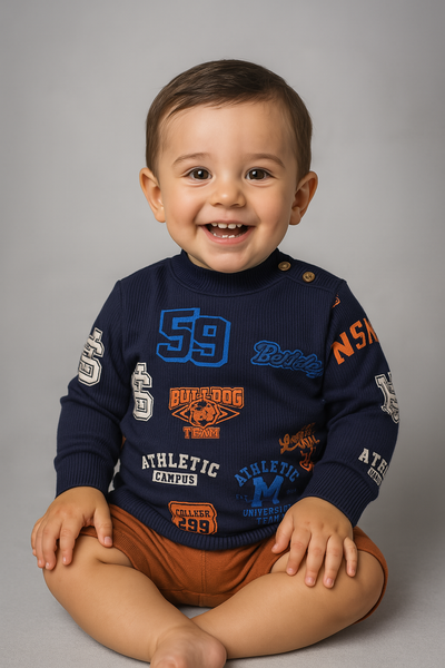MAGLIA MANICA LUNGA BAMBINO GIROCOLLO STAMPA MARCA LOSAN ART.2251208AL