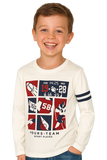 T-SHIRT BAMBINO COTONE MANICA LUNGA GIROCOLO POLSINI MARCA BM ART.AY6058
